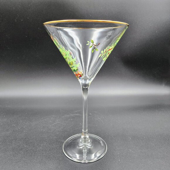 Spode Christmas Tree Martini Cocktail Estate Glass Stemware Santa Read - Picture 6 of 15